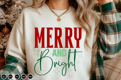 Merry and Bright - SVG Design Cut File, Christmas Design Product Image 2