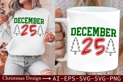 December 25 SVG - Classic Christmas Date Design Product Image 2
