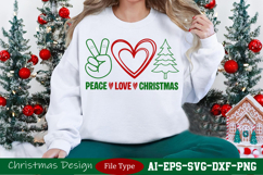 Peace Love Christmas SVG for Gifts and Seasonal Crafts Product Image 2