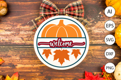 Welcome Fall Round Sign SVG-Warm &amp; Inviting Autumn Design Product Image 2