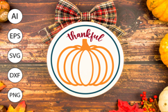 Thankful Fall Round Sign SVG-Perfect for Thanksgiving Decor Product Image 2