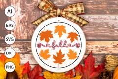Fall Round Sign SVG - Harvest Leaves and Rustic Style Decor Product Image 2