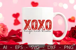 XOXO Hugs and Kisses, Valentine’s Day SVG Design Product Image 2
