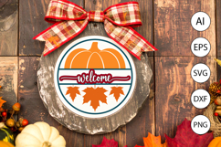 Welcome Fall Round Sign SVG-Warm &amp; Inviting Autumn Design Product Image 3