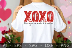 XOXO Hugs and Kisses, Valentine’s Day SVG Design Product Image 3