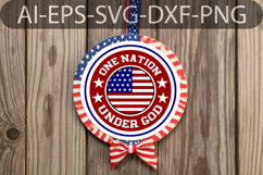 One Nation Under God Round Sign SVG - Faith and Freedom Them Product Image 3