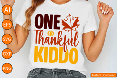 One Thankful Kiddo - Thanksgiving SVG Design Product Image 3
