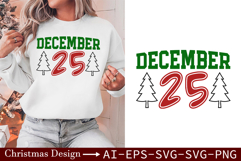 December 25 SVG - Classic Christmas Date Design Product Image 3