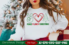 Peace Love Christmas SVG for Gifts and Seasonal Crafts Product Image 3