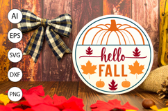 Hello Fall Round Sign SVG for Porch and Home Decor Product Image 4