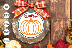 Thankful Fall Round Sign SVG-Perfect for Thanksgiving Decor Product Image 4