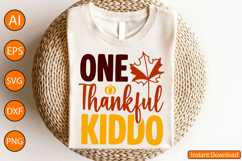 One Thankful Kiddo - Thanksgiving SVG Design Product Image 4