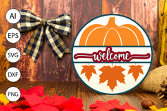 Welcome Fall Round Sign SVG-Warm &amp; Inviting Autumn Design Product Image 4