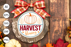 Harvest Blessing Round Sign SVG - Farmhouse Fall Style Product Image 4