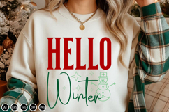 Hello Winter - SVG Design Cut File, Christmas Design Product Image 2