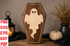Ghost Coffin Laser Cut SVG Product Image 1