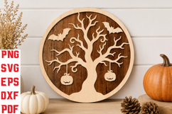 Halloween Tree Laser Cut SVG Product Image 1