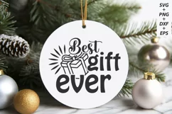 Best Gift Ever, Baby Girl Christmas Round Ornament Svg Product Image 2