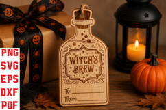 Witch's Brew Gift Tag Laser SVG Product Image 1