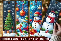Snowman Bookmark Sublimation. Christmas Bookmark Design Product Image 1