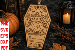 Trick or Treat Coffin Laser Cut SVG Product Image 1