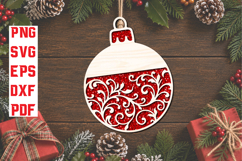 Floral Christmas Ornament SVG Product Image 1