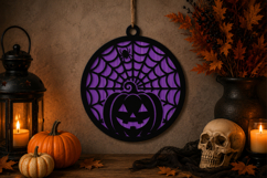 Halloween Pumpkin Round Sign Laser Cut SVG Product Image 1