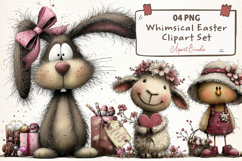 Whimsical Easter Clipart PNG Product Image 1