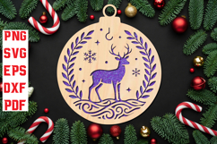 Deer Christmas Ornament SVG Product Image 1