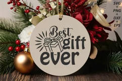 Best Gift Ever, Baby Girl Christmas Round Ornament Svg Product Image 3
