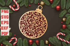 Floral Christmas Ornament SVG Product Image 1
