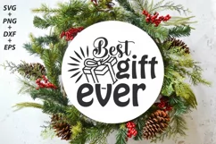 Best Gift Ever, Baby Girl Christmas Round Ornament Svg Product Image 1