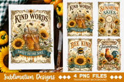 Vintage Farmhouse Kitchen Towel Sublimation PNG Product Image 1