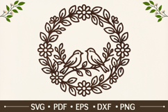 Round Floral Laser Cut Wall Decor Design Product Image 1