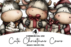 Cute Christmas Cows clipart Product Image 1