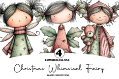 Christmas Whimsical Fairy Clipart Product Image 1