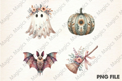 Boho Halloween Clipart, Product Image 1