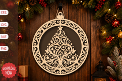Christmas Laser Cut Ornament SVG Product Image 1