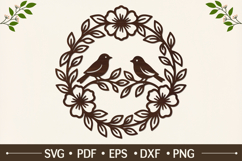 Round Flower Frame Laser Cut File Product Image 1