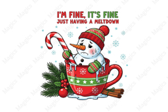 Funny Cute Snowman Png Christmas PNG Product Image 1