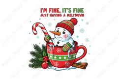Funny Cute Snowman Png Christmas PNG Product Image 1
