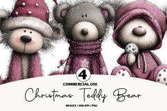 Christmas Teddy Bear Blue Clipart Product Image 1