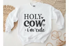 Holy Cow I'm Cute SVG, Funny Baby Quote SVG Product Image 2