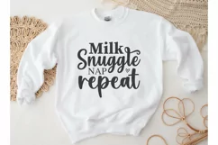 Milk Snuggle Nap Repeat SVG, Funny Baby Quote SVG Product Image 2