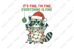 Raccoon Christmas Sublimation PNG Product Image 1