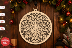 Ornate Snowflake Christmas Ornament SVG Product Image 1