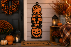 Scarecrow Pumpkin Porch Sign SVG Product Image 1