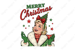 Retro Girl Christmas PNG Sublimation Product Image 2