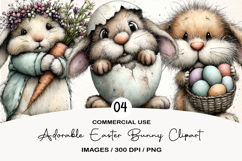 Adorable Easter Bunny Clipart Product Image 1
