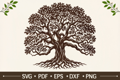 Heritage Oak Tree with Roots SVG Product Image 1